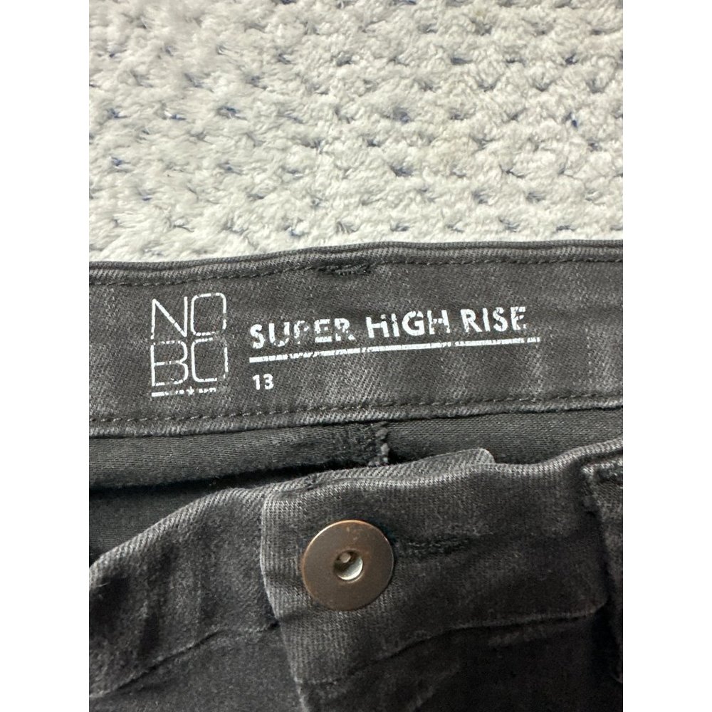 No Boundaries Jeans Junior Women 13 Black Skinny Distressed Super High Rise - Picture 4 of 9